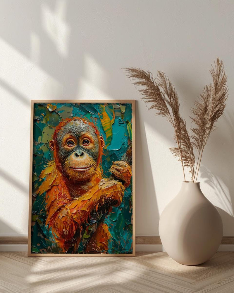 Orangutan Art Print, Borneo Jungle Decor - Tropical Canopy Poster