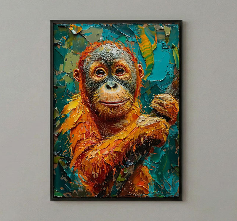 Orangutan Art Print, Borneo Jungle Decor - Tropical Canopy Poster