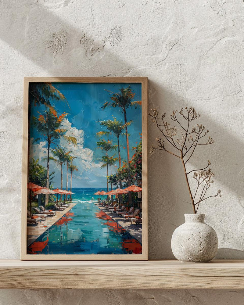 Bali Beach Club Art, Ocean Infinity Pool - Summer Parasol Decor