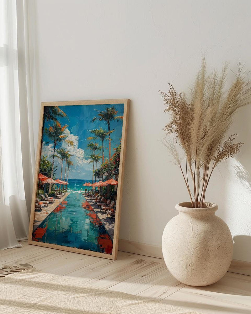 Bali Beach Club Art, Ocean Infinity Pool - Summer Parasol Decor