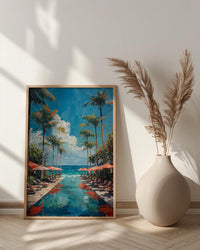 Bali Beach Club Art, Ocean Infinity Pool - Summer Parasol Decor
