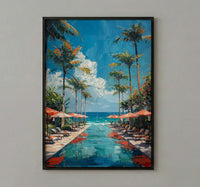Bali Beach Club Art, Ocean Infinity Pool - Summer Parasol Decor