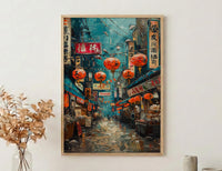 Osaka Seafood Market Art, Giant Crab Decor - Japanese Street Print