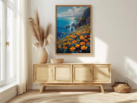 Jeju Island Wall Art, Volcanic Coast Decor - Black Rock Landscape