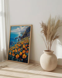 Jeju Island Wall Art, Volcanic Coast Decor - Black Rock Landscape