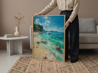 Okinawa Beach Art Print, Crystal Clear Water - Coral Reef Decor