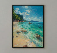 Okinawa Beach Art Print, Crystal Clear Water - Coral Reef Decor