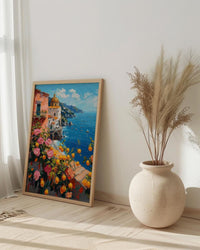 Amalfi Coast Art Print, Italy Coastal Decor - Lemon Tree Poster