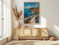 Dubrovnik Wall Art, Croatia Ocean Decor - Historic Stone Print
