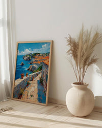 Dubrovnik Wall Art, Croatia Ocean Decor - Historic Stone Print
