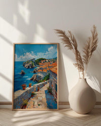 Dubrovnik Wall Art, Croatia Ocean Decor - Historic Stone Print