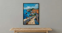 Dubrovnik Wall Art, Croatia Ocean Decor - Historic Stone Print