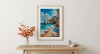 Algarve Portugal Poster, Ocean Cliff Decor - Turquoise Sea Art