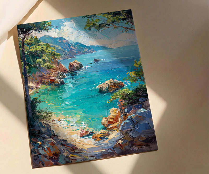 Mallorca Spain Art, Emerald Ocean Decor - Hidden Cove Print