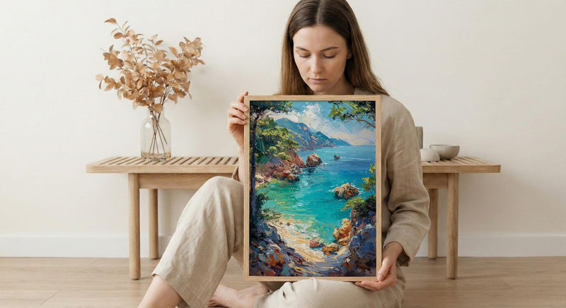 Mallorca Spain Art, Emerald Ocean Decor - Hidden Cove Print