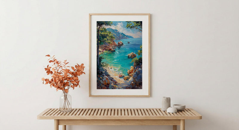 Mallorca Spain Art, Emerald Ocean Decor - Hidden Cove Print