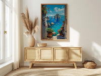 Capri Italy Wall Art, Faraglioni Rock Decor - Blue Ocean Poster