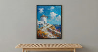 Mykonos Windmill Poster, Greece Decor - Golden Hour Art Print