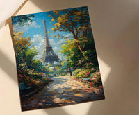 Paris Eiffel Tower Art, France City Decor - Lush Green Park