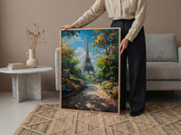 Paris Eiffel Tower Art, France City Decor - Lush Green Park