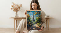 Paris Eiffel Tower Art, France City Decor - Lush Green Park