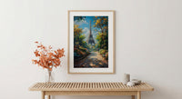 Paris Eiffel Tower Art, France City Decor - Lush Green Park