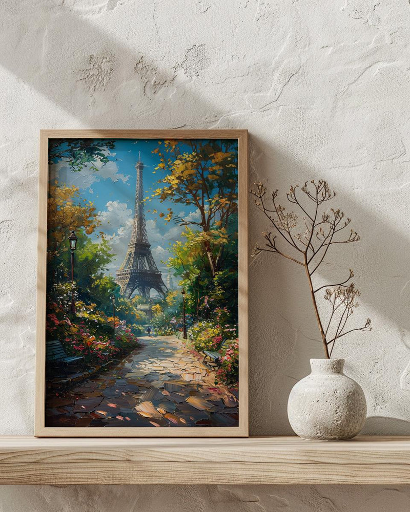 Paris Eiffel Tower Art, France City Decor - Lush Green Park