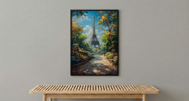 Paris Eiffel Tower Art, France City Decor - Lush Green Park