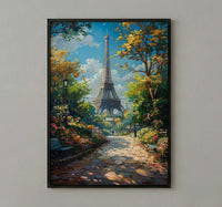 Paris Eiffel Tower Art, France City Decor - Lush Green Park