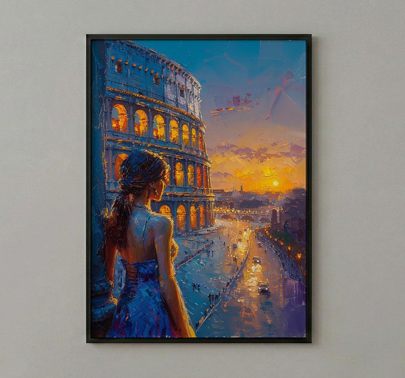 Rome Colosseum Poster, Italy Historic Decor - Ancient Ruins
