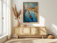 Venice Canal Wall Art, Italy City Decor - Black Gondola Print