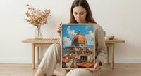 Florence Duomo Poster, Italy City Decor - Terracotta Dome Art