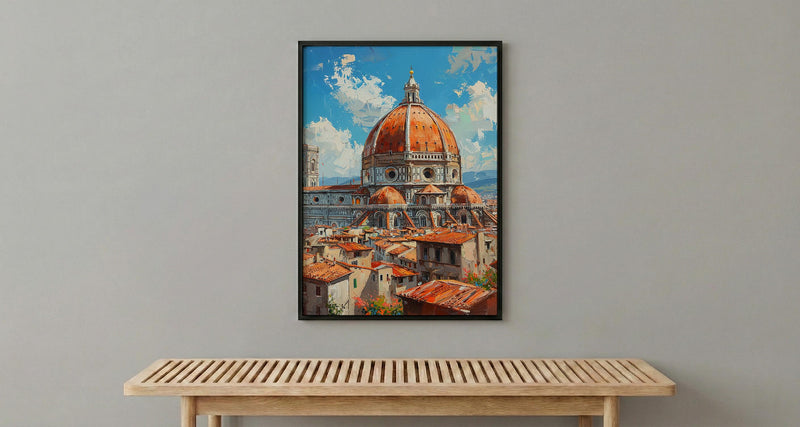 Florence Duomo Poster, Italy City Decor - Terracotta Dome Art