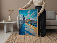 Prague Bridge Art Print, Czech Republic Decor - Historic Statue