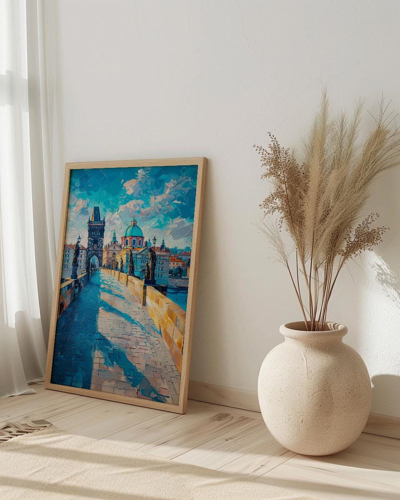 Prague Bridge Art Print, Czech Republic Decor - Historic Statue