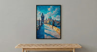 Prague Bridge Art Print, Czech Republic Decor - Historic Statue