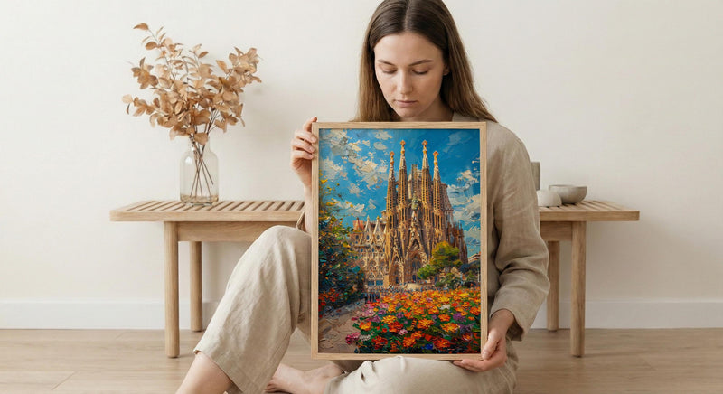 Sagrada Familia Art, Barcelona City Decor - Spire Architecture