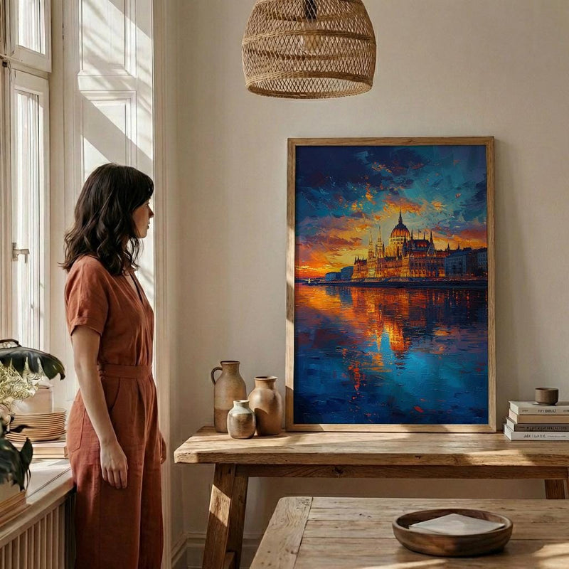 Budapest Parliament Art, Hungary City Decor - Danube River