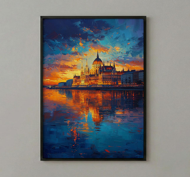 Budapest Parliament Art, Hungary City Decor - Danube River