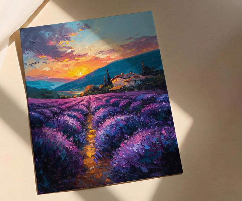 Provence Lavender Art, France Nature Decor - Purple Floral Print