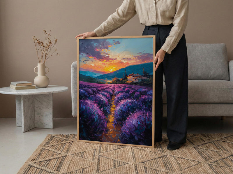 Provence Lavender Art, France Nature Decor - Purple Floral Print