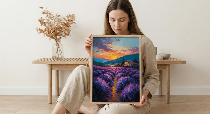 Provence Lavender Art, France Nature Decor - Purple Floral Print