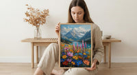 Swiss Alps Wall Art, Switzerland Nature - Wildflower Meadow Print