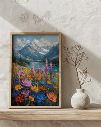 Swiss Alps Wall Art, Switzerland Nature - Wildflower Meadow Print