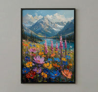 Swiss Alps Wall Art, Switzerland Nature - Wildflower Meadow Print