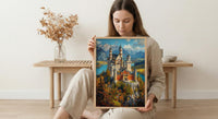 Bavarian Alps Poster, Germany Castle Decor - Neuschwanstein Art