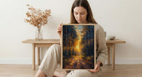 Black Forest Poster, Germany Nature Decor - Pine Tree Sunlight