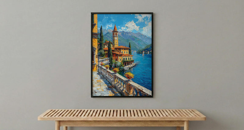 Lake Como Italy Art, Historic Villa Decor - Blue Water Poster
