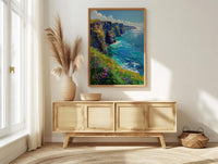Cliffs of Moher Art, Ireland Coastal Decor - Green Cliff Poster