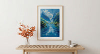 Norway Fjord Poster, Scandinavian Nature - Green Mountain Art
